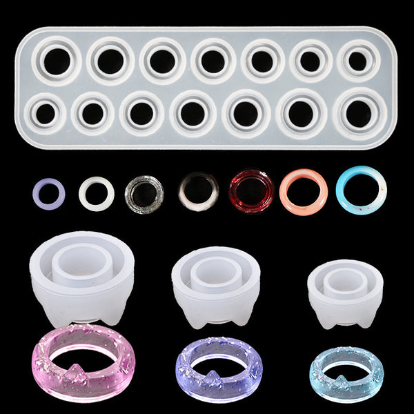 DIY Crystal Epoxy Mould Ring Set