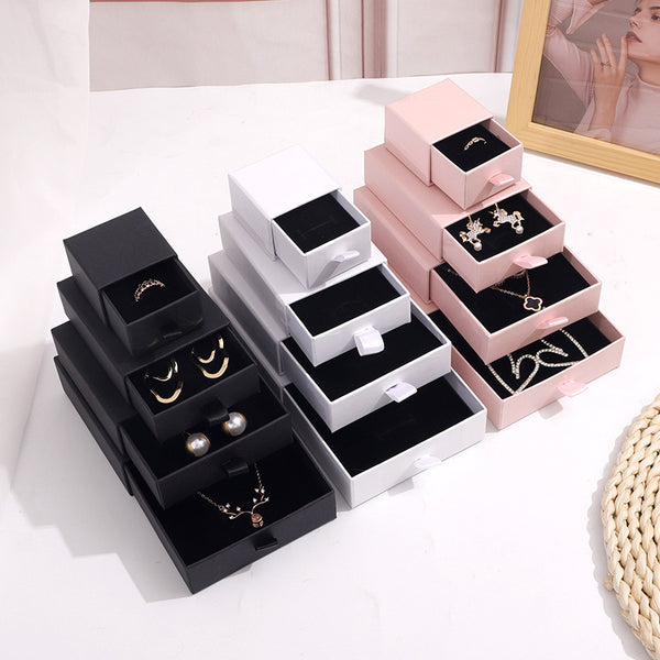 Paper Box Custom Jewelry Box Chic Small Jewerly Packaging Display For Necklace Bulk Drawer Cardboard Gift Box