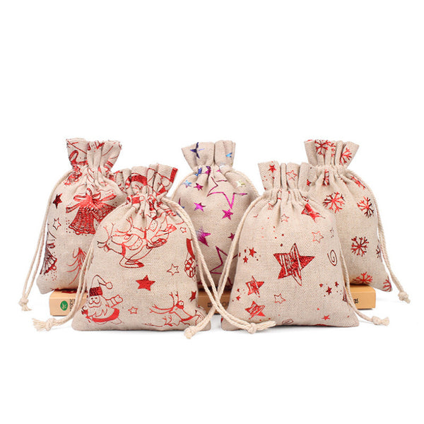 Christmas gift candy bag cotton linen bag