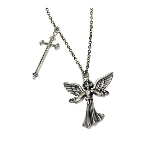 Vintage Vintage Angel Wings Cross Pendant Necklace