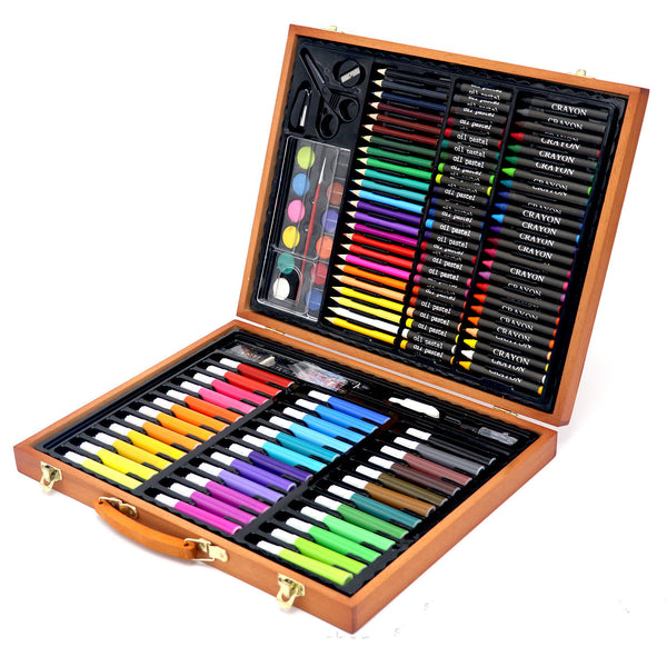 Children's 150-piece Wooden Box Painting Stationery Set