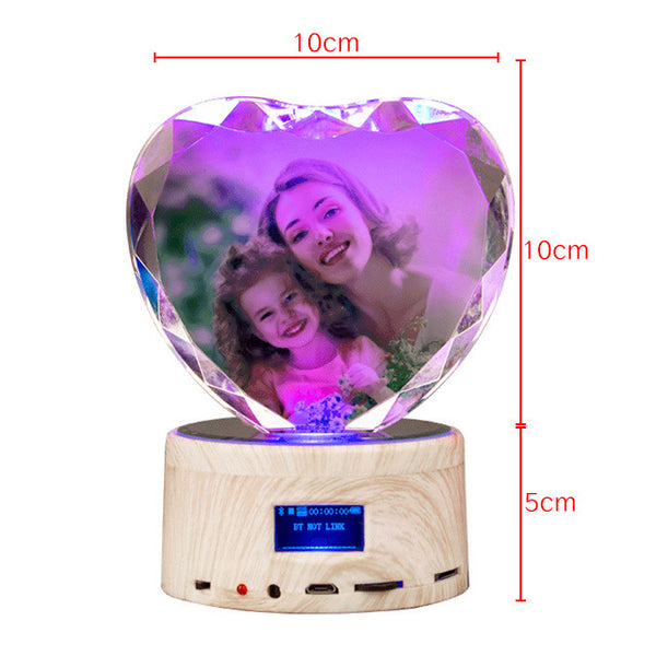 Crystal Bluetooth Speaker Faceted Peach Heart Base