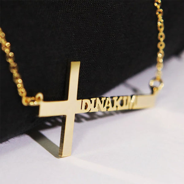 Cross Necklace Personalized Name Stainless Steel Clavicle Necklace