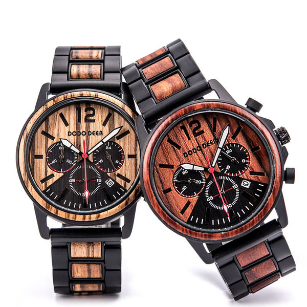 Wood quartz watch