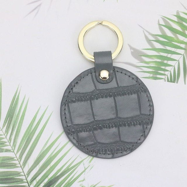 Cute Female Leather Simple Pendant Keychain