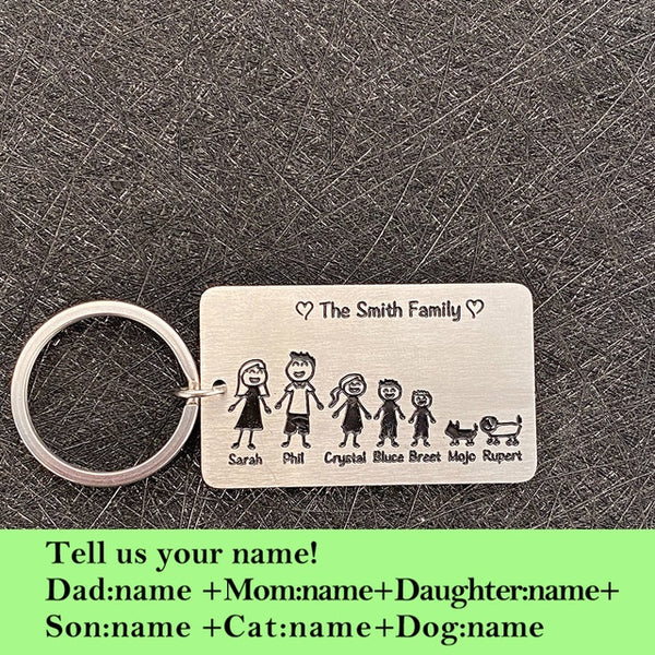 Personalized Family Love Keyring Cute Keychain Customized N