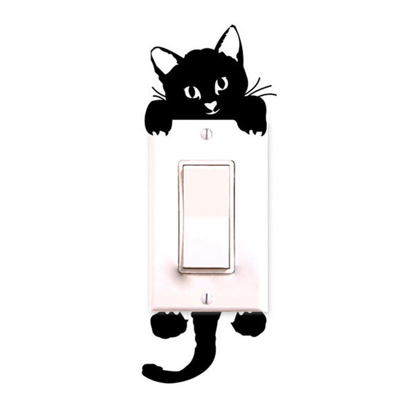 Hot Sale Cute New Cat Wall Stickers Light Decor Decals Art Mural Baby Nursery Room Sticker PVC Wallpaper For Living Room