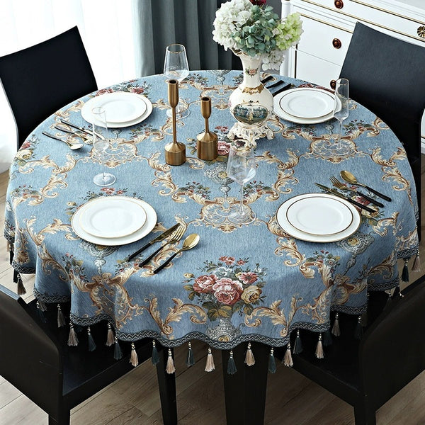 Chenille tassel tablecloth