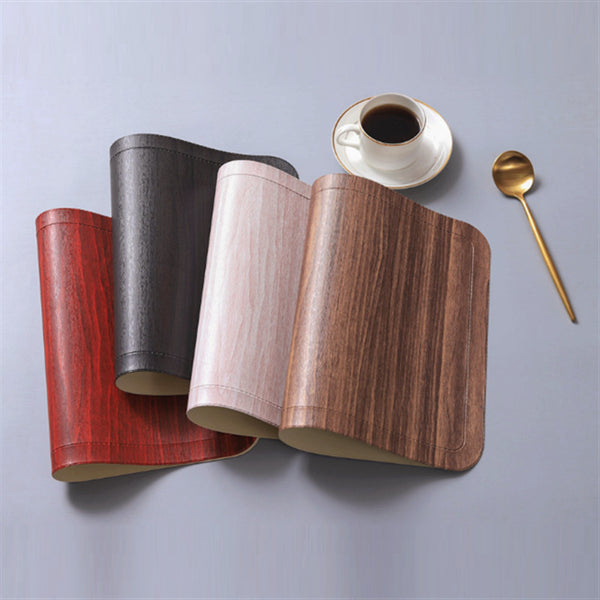 Wood Grain Fillet Placemat Non-slip Heat Insulation Pad