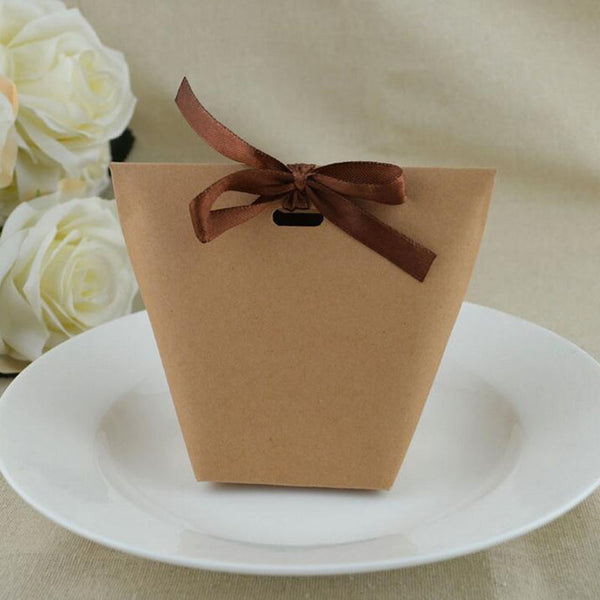 50pcs Kraft Paper Bag Candy Bag Wedding Favors Gift Box Pack