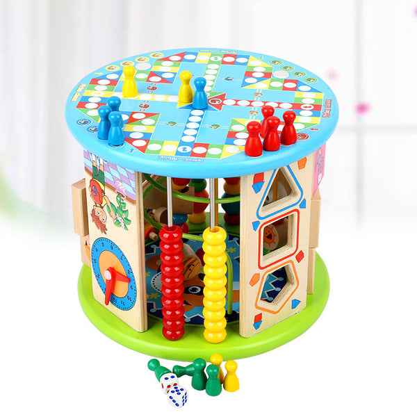 Treasure Box Toys Multifunctional 10-in-one Puzzle Bead Around Wooden Toys