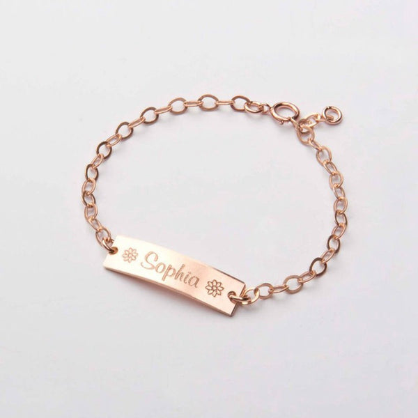 Personalized Engraving Children's Adjustable Stainless Steel Letter Bracelet