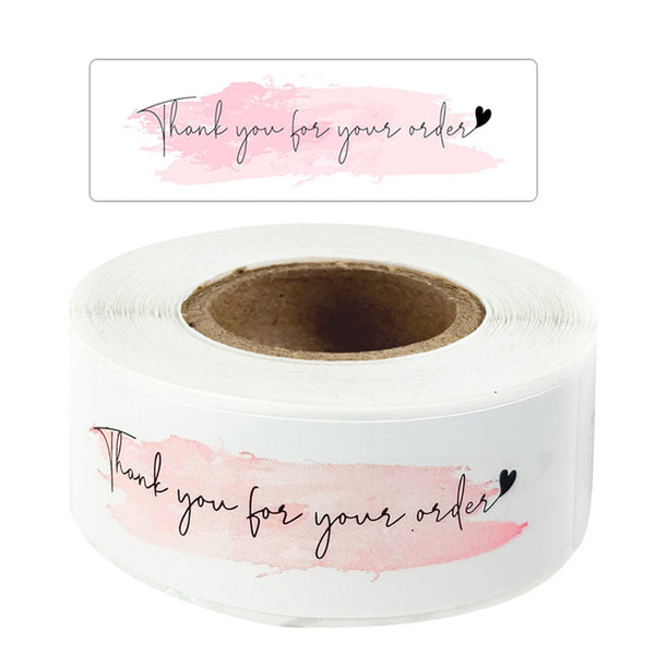 Roll Sticker Rectangular Thank You Sticker Label