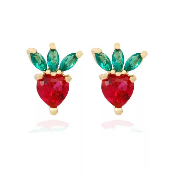 Lovely Tropical Fruit Earrings Female Diamond Earrings