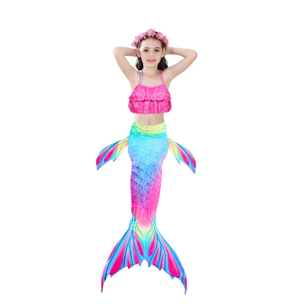 Girls Mermaid Tails Swimming Dresses Cosplay Costume Beach Clothes