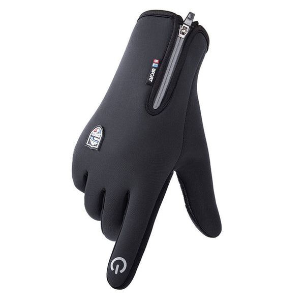 Leather Velvet Gloves Plus Velvet Warm Gloves Touch Screen Non-slip Sports Cycling Gloves