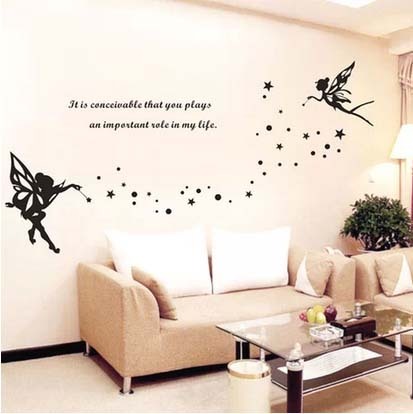 Bedroom Sofa Romantic Children's Room Cartoon Decoration Layout Wall Sticker Angel