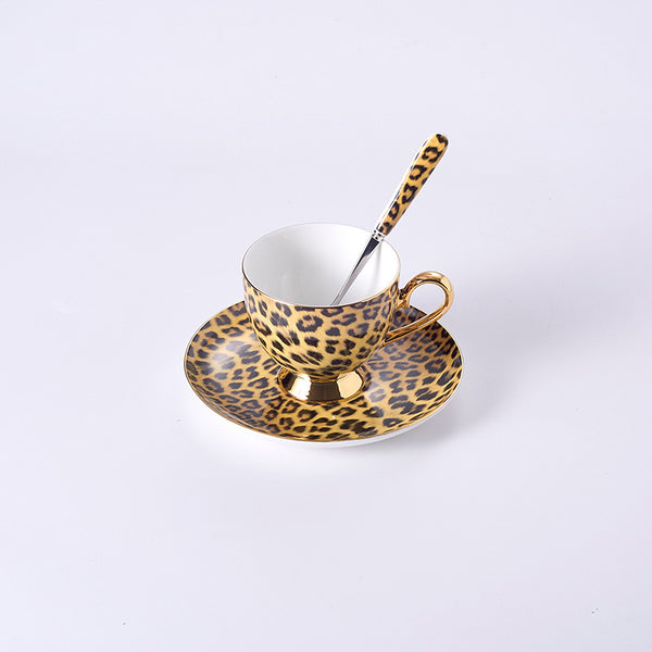 Porcelain Coffee Mugs and coffee cups Dinner Plate Sets Bone China Tableware Drinkware Leopard Luxury Designs New Arrival