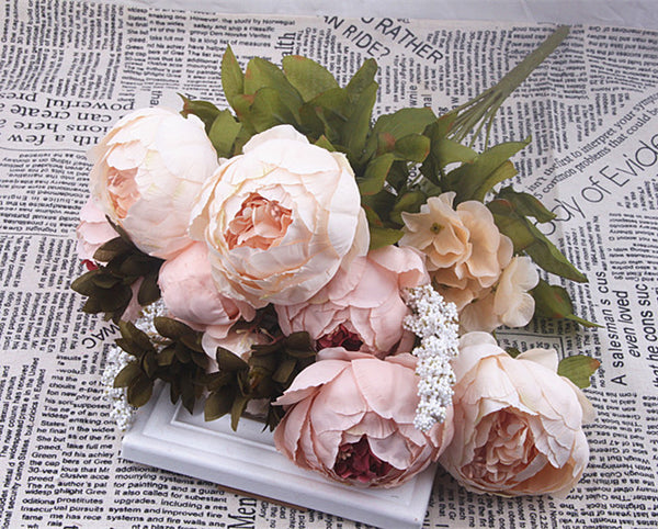 13 Core-spun Peony Decorative Flowers Artificial Flowers Artificial Flowers