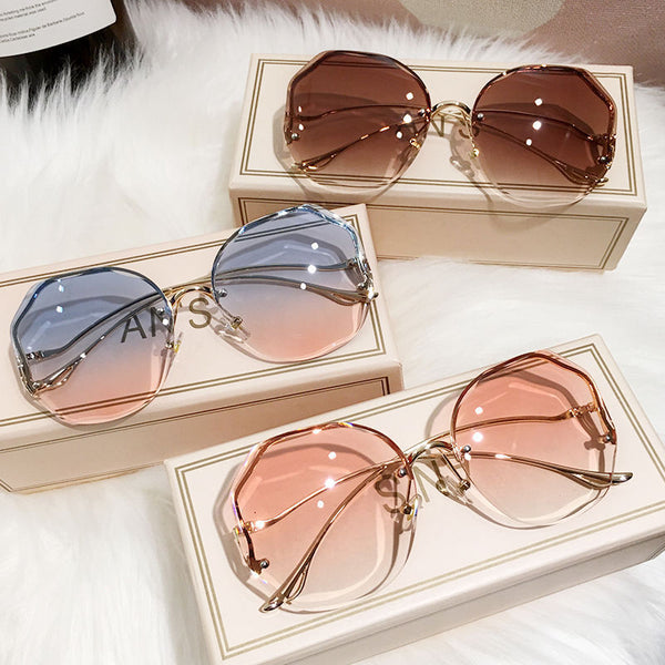 Fashion Gradient Borderless Cut-Edge Sunglasses