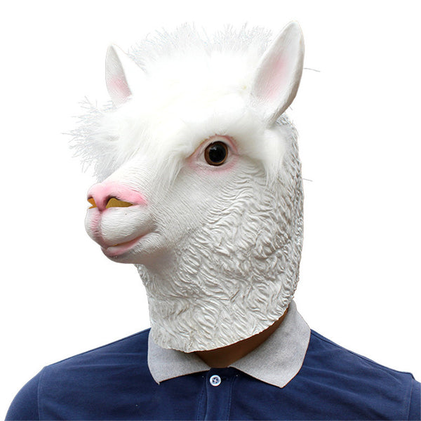 Halloween White Mask Party Supplies Animal Latex Mask