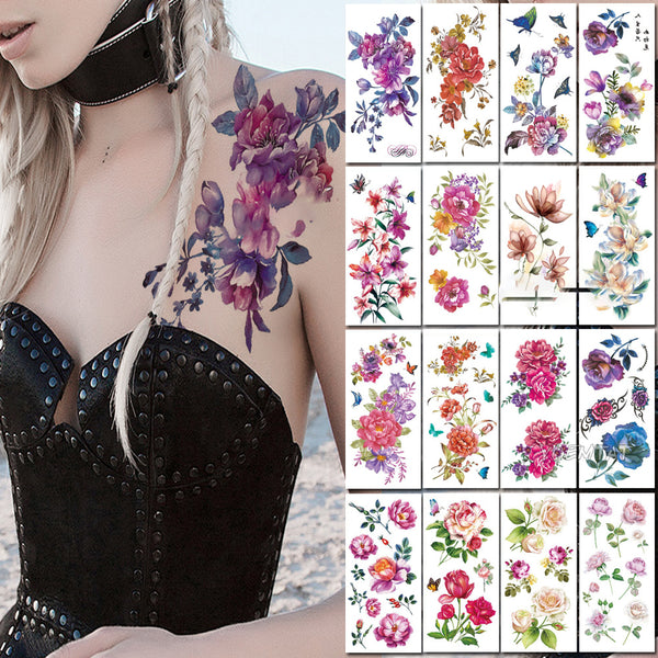 Bian Flower Tattoo Sticker Flower Tattoo Love Heart Tattoo Sticker Eco-friendly Water Transfer Tattoo Paper