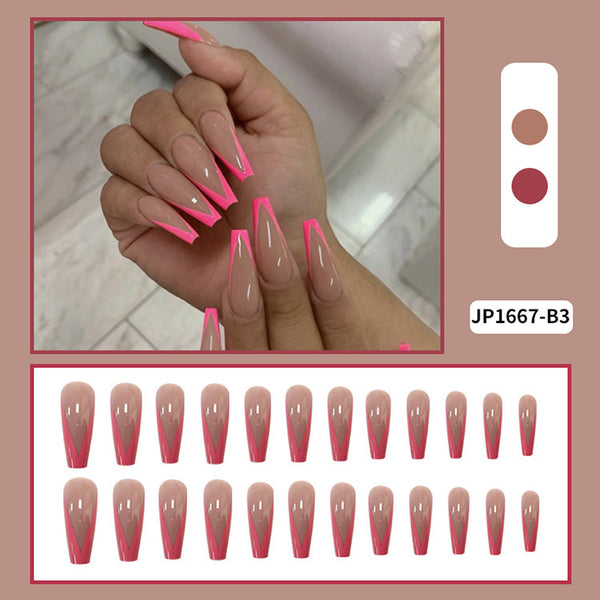 Extra-long Meat Powder Pink Ballet Nail Nail Patch Removable Wearable Nail