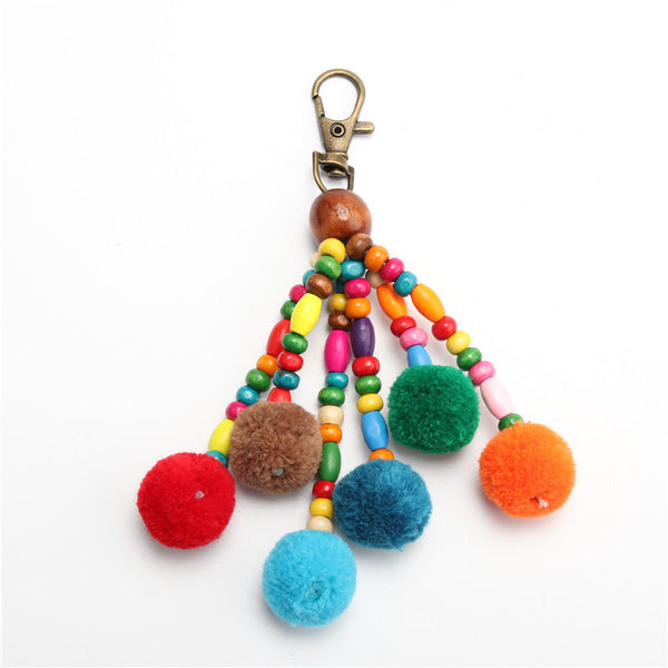 Original Diy Jewelry Accessories Pendant Color Hair Ball Female Bag Pendant Keychain