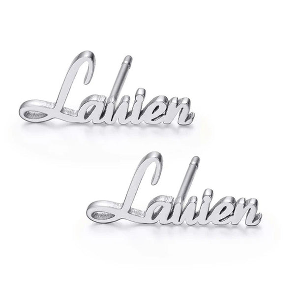 925 Sterling Silver Earrings European And American Style Personalized Name Customization Exclusive Personalized Earrings