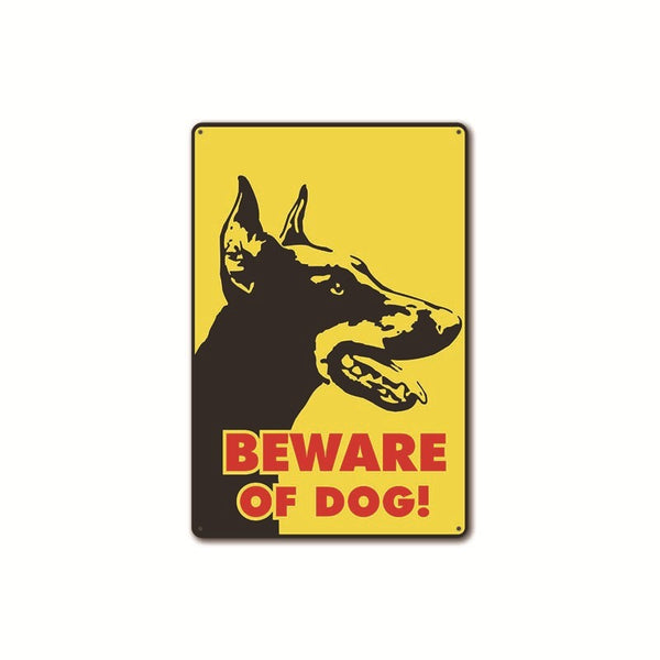 New Beware of Dogs Retro Flat Metal Painting Caution Dogs Yard Garden Sign Warning Sign