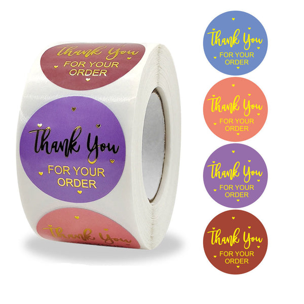 Color Bronzing Thank You Sticker Seal Sticker Sticker Roll Sticker Envelope Gift