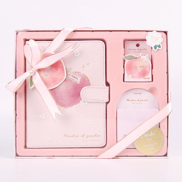 Yue Mu Peach Says A5 Handbook Paper Tape Stationery Gift Set Cute Girl Lover