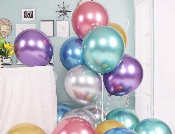 Metal Chrome Balloons Thick Latex Wedding Birthday Party Decoration Wedding Balloons Metal Balloons