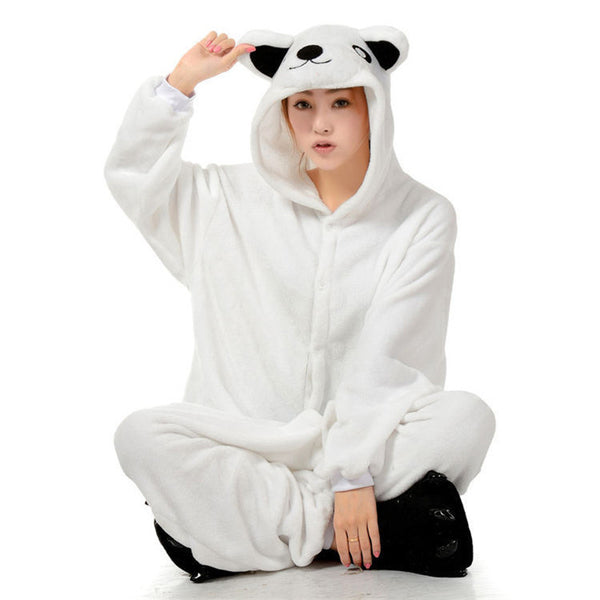 Couple Cartoon One-piece Pajamas Home Service Costumes