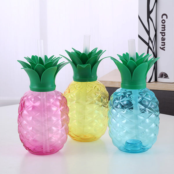 Hawaiian Summer Party Pineapple Strawberry Cup With Straw Tropical Wedding Flamingo Luau Birthday Party Decoration Drinking Cup