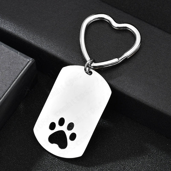 Stainless Steel Love Heart-Shaped Key Ring