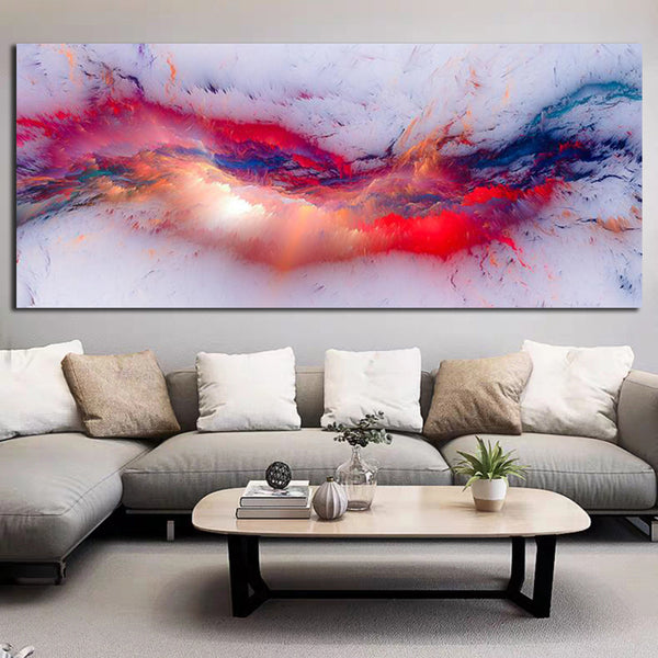 DDHH White Red Light Think Independe Cloud Abstract Wall Picture Oil Painting