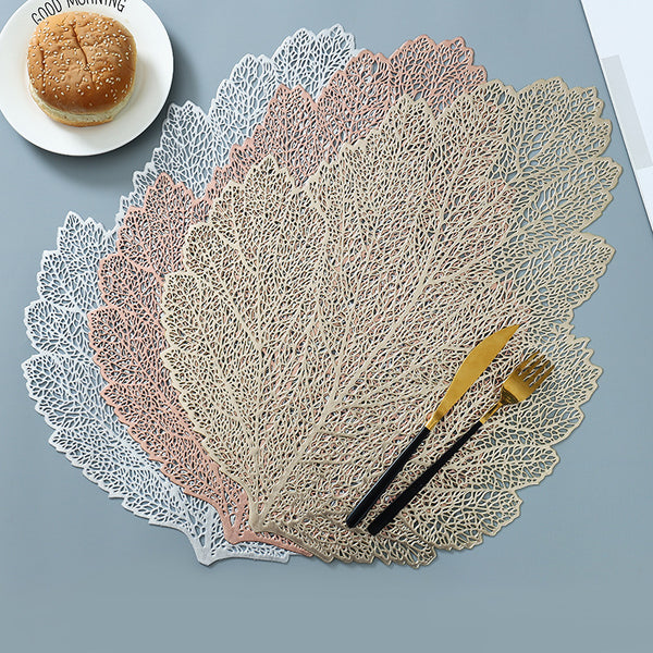 Hollow Insulation Pad, Leaf Placemat, Home Desktop, Anti-scald Mat, Dining Table