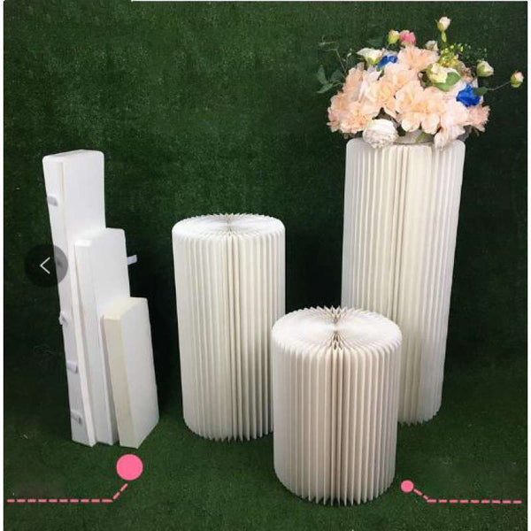 Hotel Wedding Hall Soft-decorating Exhibition Stand Big Cake Flowers Food Rack Hanging Ceiling Paper Folding Pillar Road Lead