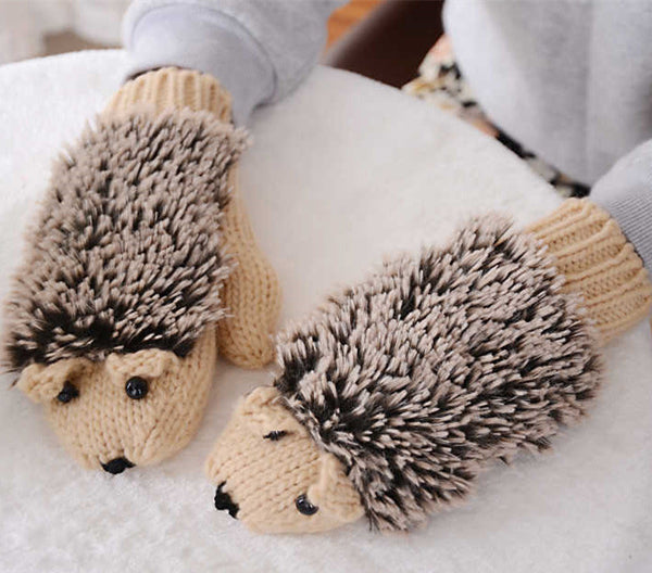 Cartoon hedgehog gloves