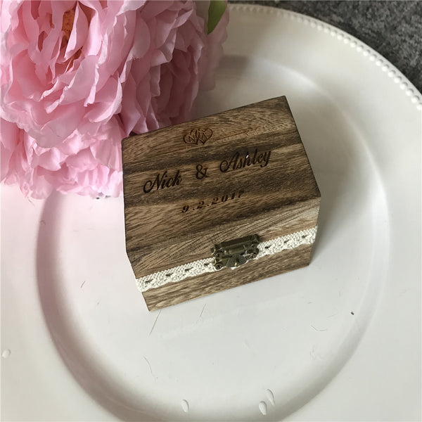 Personalized custom wedding engagement ring box