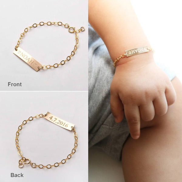 Children's Stainless Steel Letter Bracelet