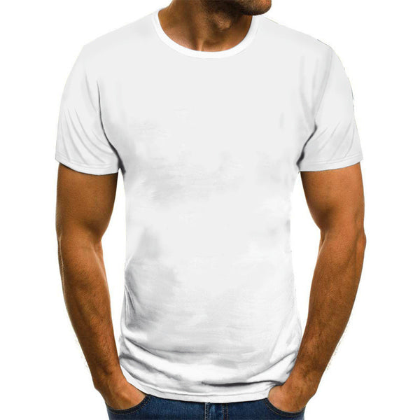 Custom Logo Picture 3D T-Shirt Cotton White Short Sleeve