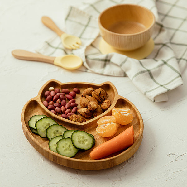 Baby Dinner Plate  Grid  Plate  Bamboo Japanese Style