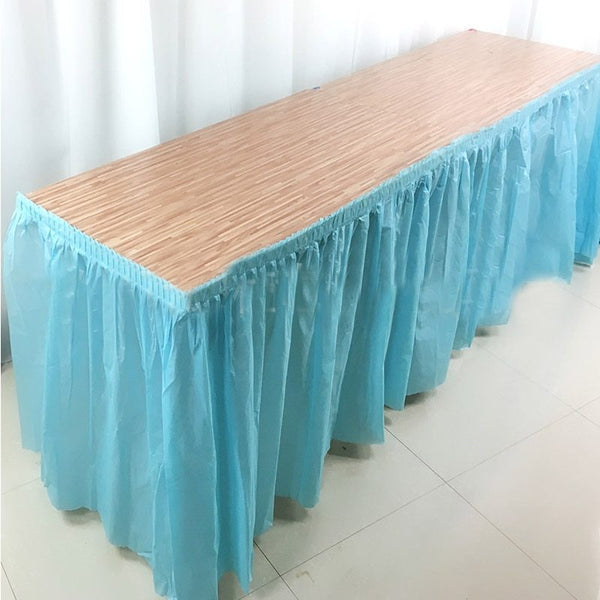 Long plastic disposable table for party activities