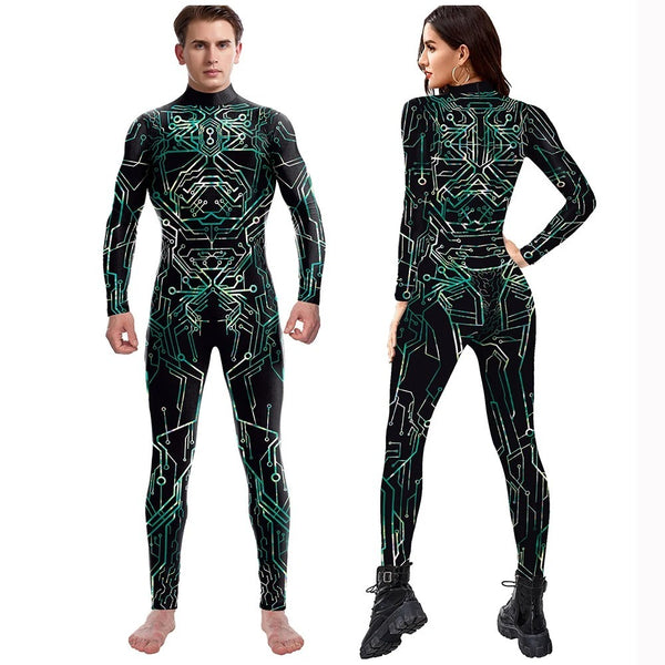 Digital Printing Series Men's And Women's Jumpsuit