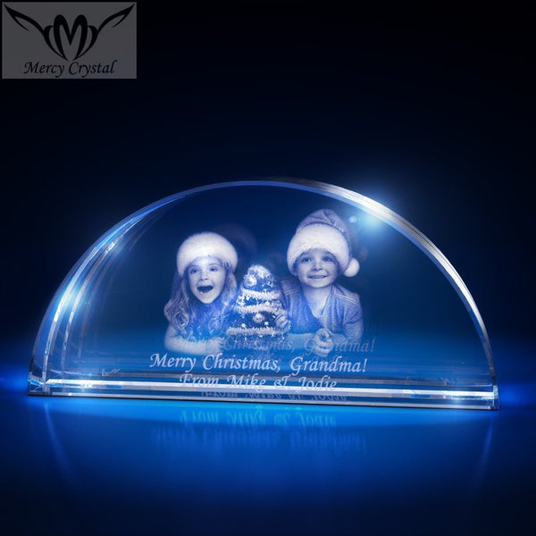 crystal  photo custom  laser engraving crystal sphere