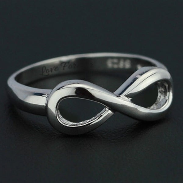 S925 Infinite Symbol Jewelry Personalized Name Carving Ring Ornament