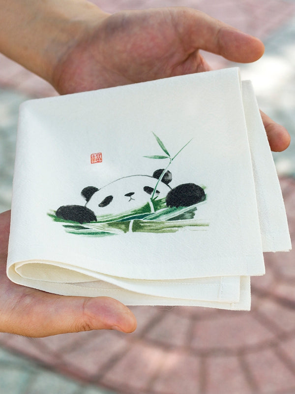 Panda Gift Chinese Characteristic Gift Handkerchief Small Square Handkerchief