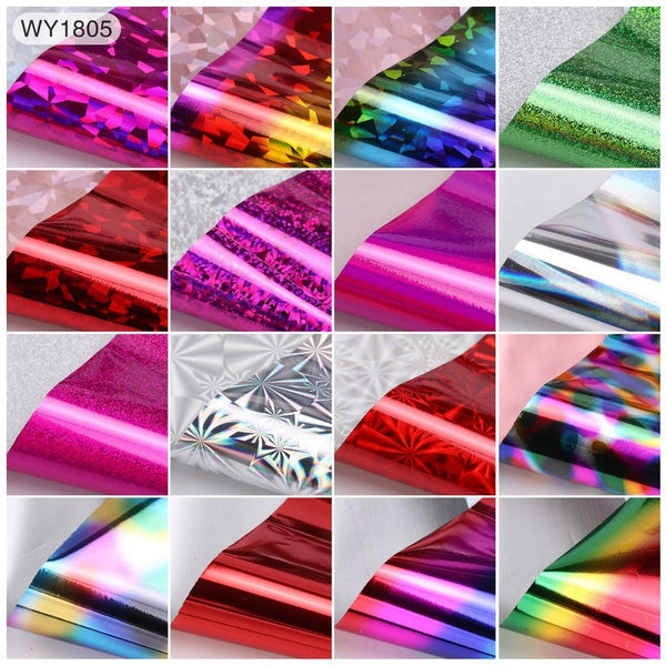 16pcs 20x4cm Mix Nail Art Transfer Foil Sticker